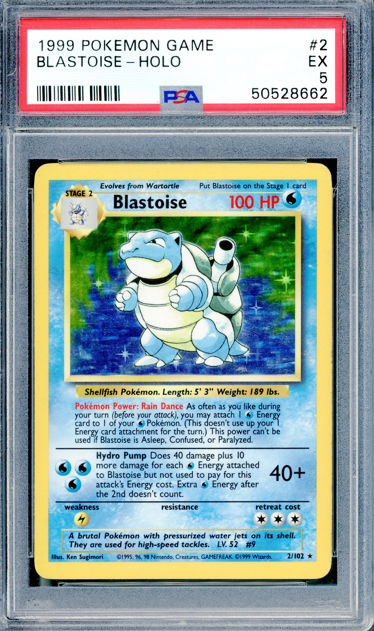 PSA 5 Blastoise Holofoil (2/102) [1999 Base Set]
