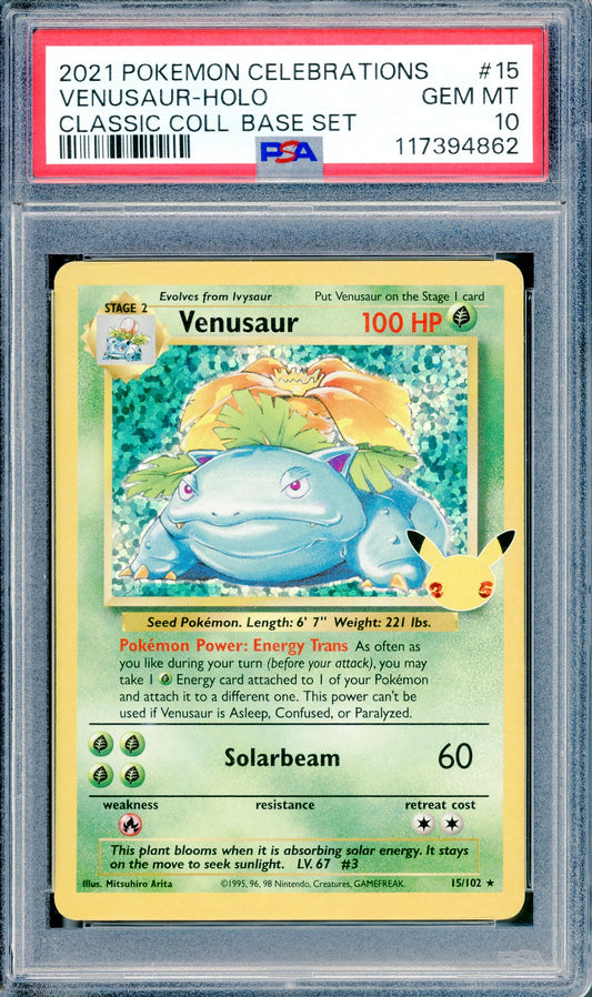 PSA 10 Venusaur Holofoil (15/102) [Celebrations]