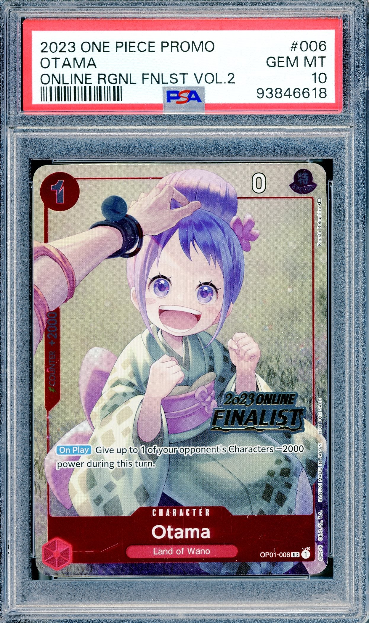 PSA 10 Otama (OP01-006) [2023 Online Regional Finalist]