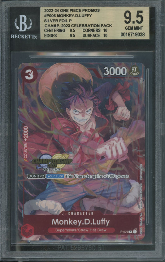 BGS 9.5 Monkey D. Luffy (P-006) [Championship 2023]