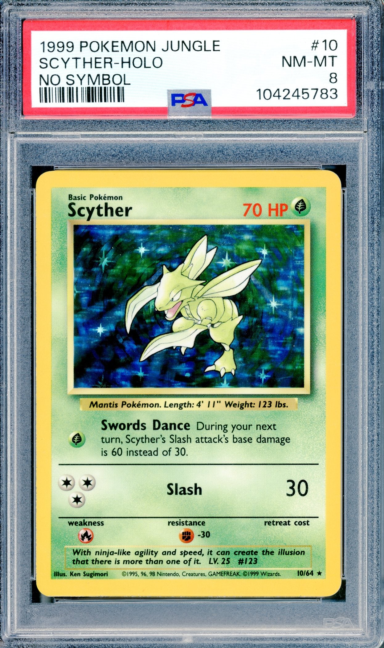 PSA 8 Scyther Holofoil (10/64) [Jungle] [NO SYMBOL]
