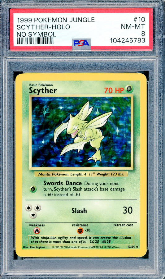 PSA 8 Scyther Holofoil (10/64) [Jungle] [NO SYMBOL]