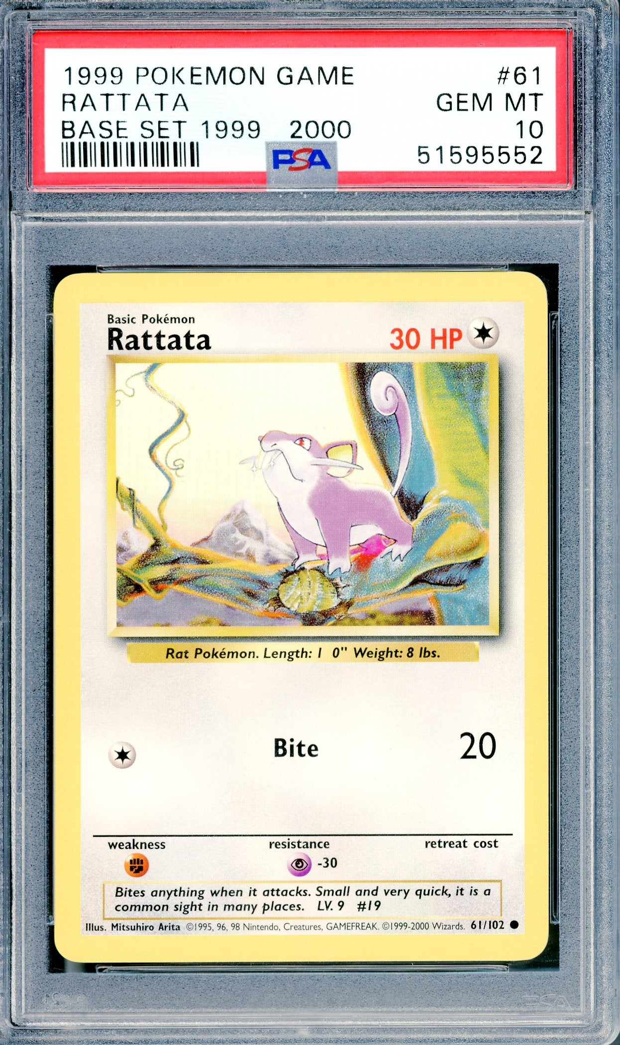 PSA 10 Rattata (61/102) [Base Set]