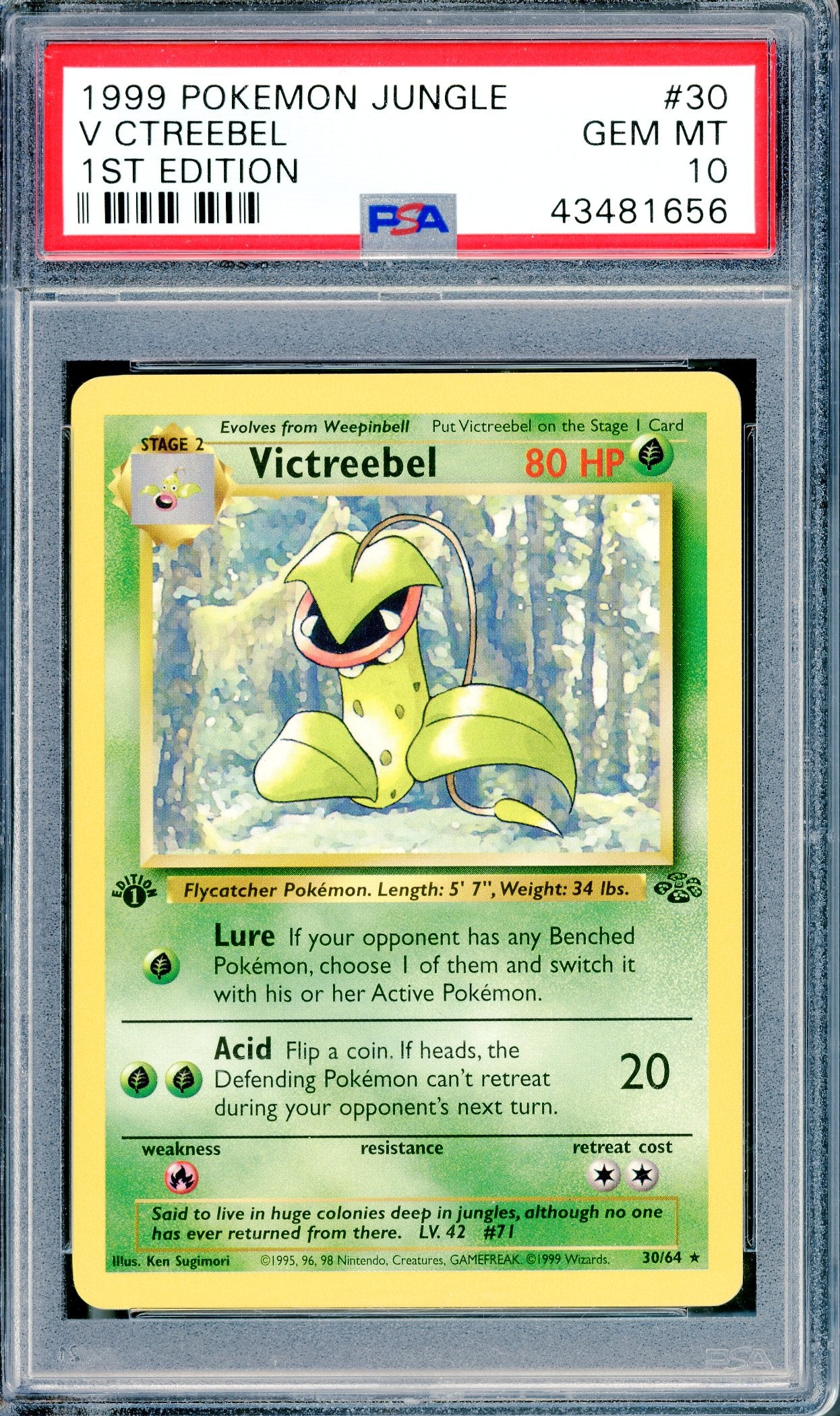 PSA 10 Victreebel (30/64) [1st Edition Jungle]