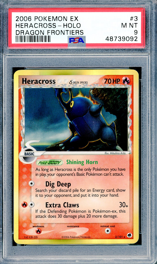 PSA 9 Heracross Holofoil (3/101) [Dragon Frontiers]