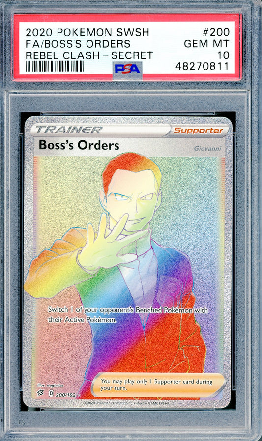 PSA 10 Boss's Orders (200/192) [Rebel Clash]