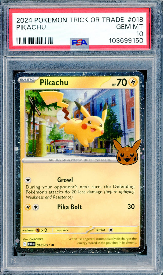 PSA 10 Pikachu (018/091) [Trick or Trade]