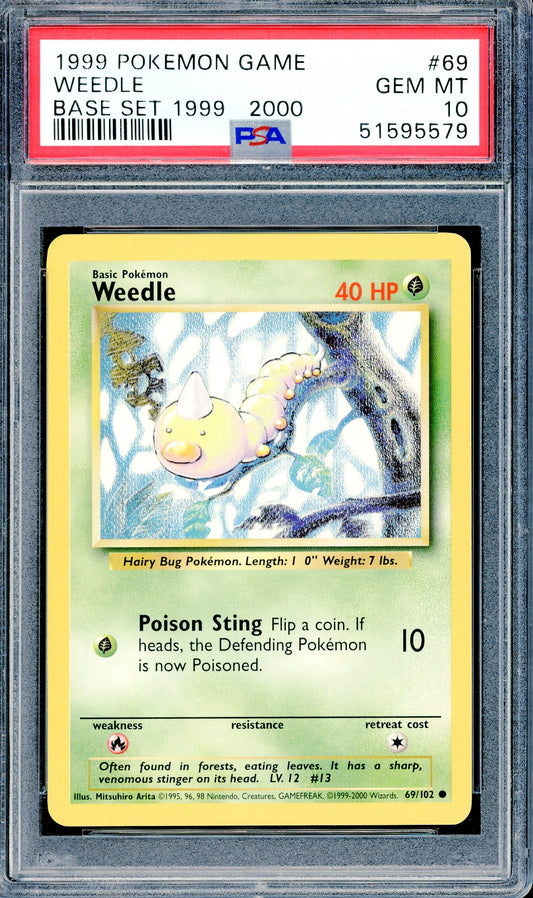 PSA 10 Weedle (69/102) [Pokemon Base Set]
