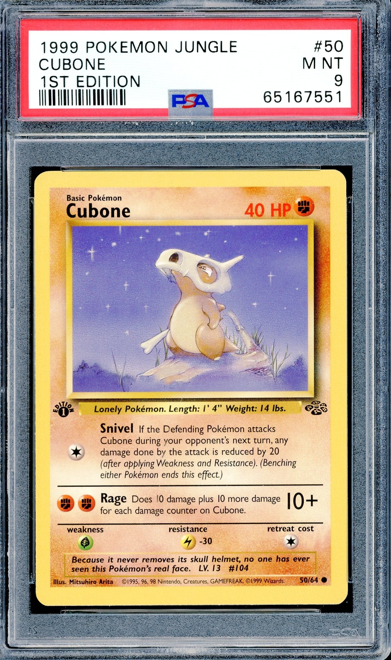 PSA 9 Cubone (50/64) [Pokemon Jungle 1st Edition]