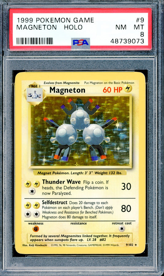 PSA 8 Magneton Holo (9/102) [Pokemon Base Set]