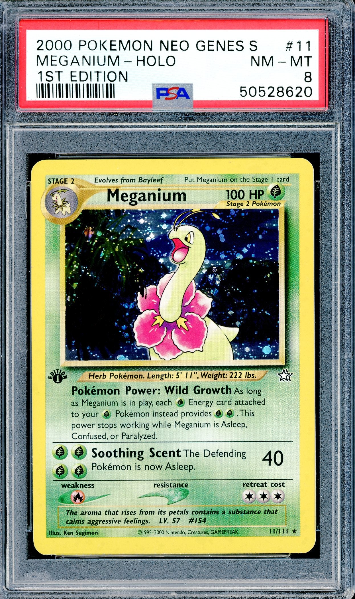 PSA 8 Meganium - Holo (11/111) [Pokemon Neo Genesis 1st Edition]