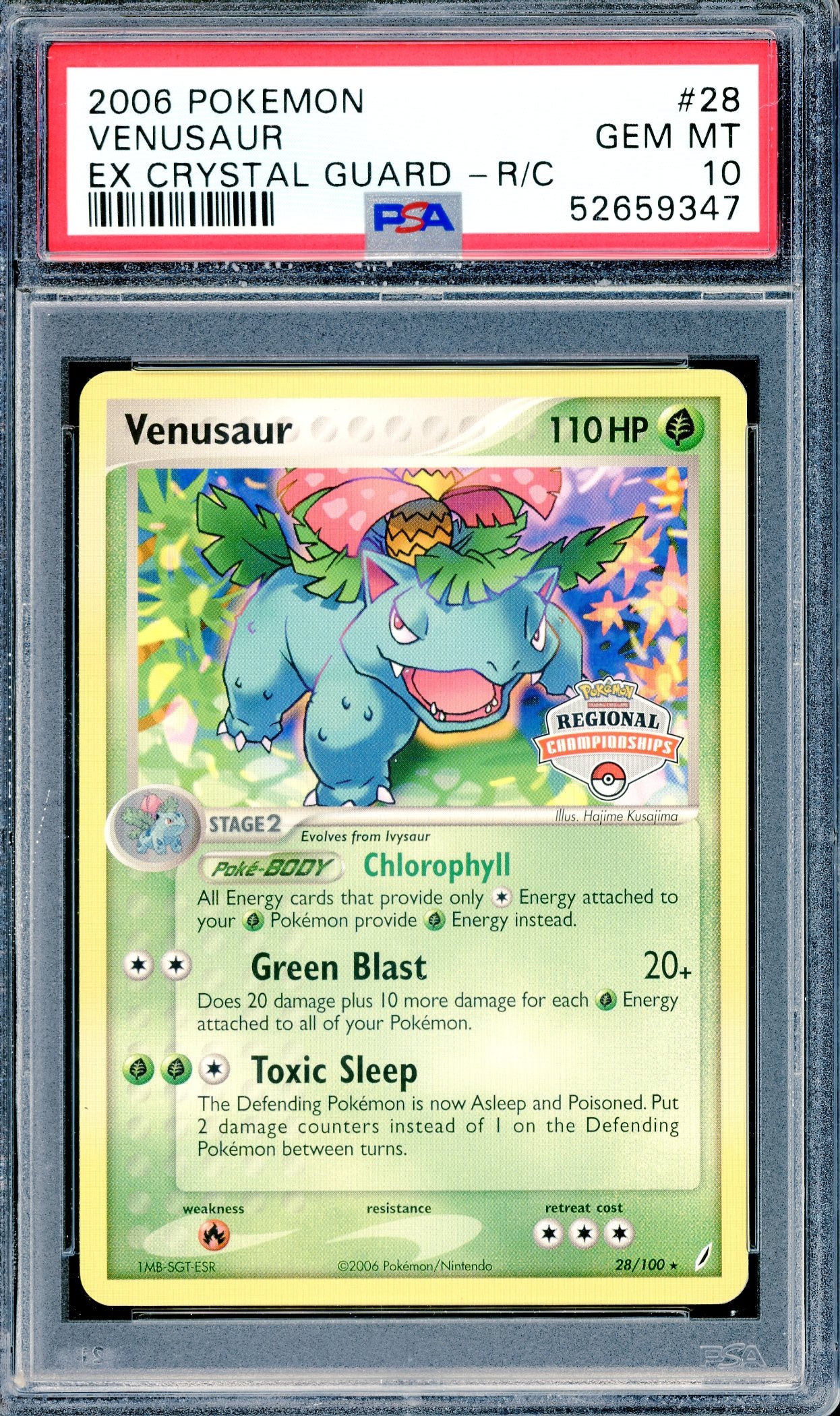 PSA 10 Venusaur (28/100) [EX Crystal Guard - Regional Championships]