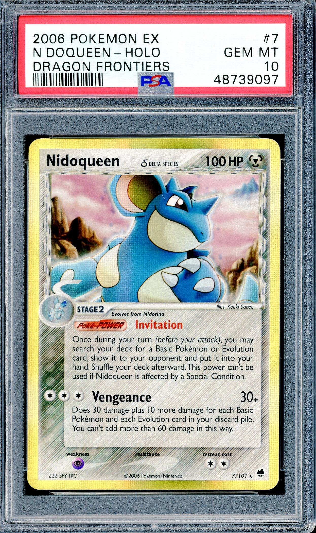 PSA 10 Nidoqueen Holo (7/101) [Dragon Frontiers]