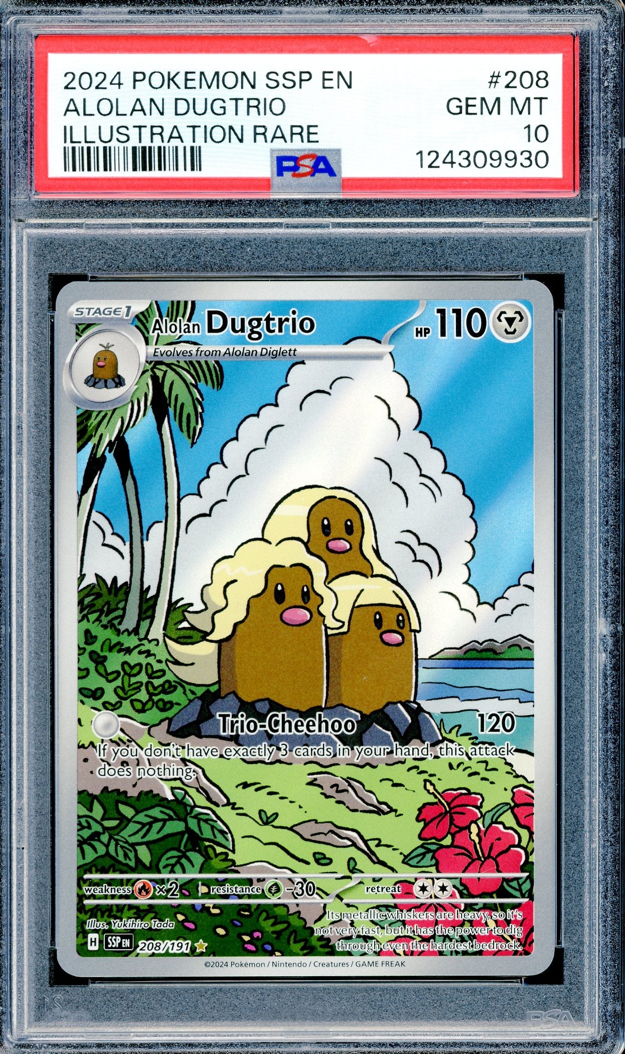 PSA 10 Alolan Dugtrio (208/191) [Pokemon Scarlet & Violet Surging Sparks]
