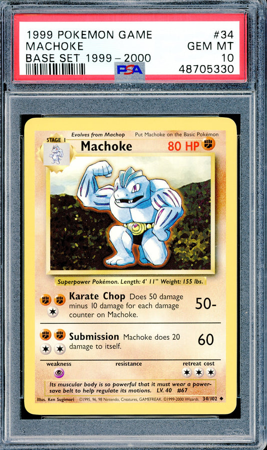 PSA 10 Machoke (34/102) [Pokemon Base Set]