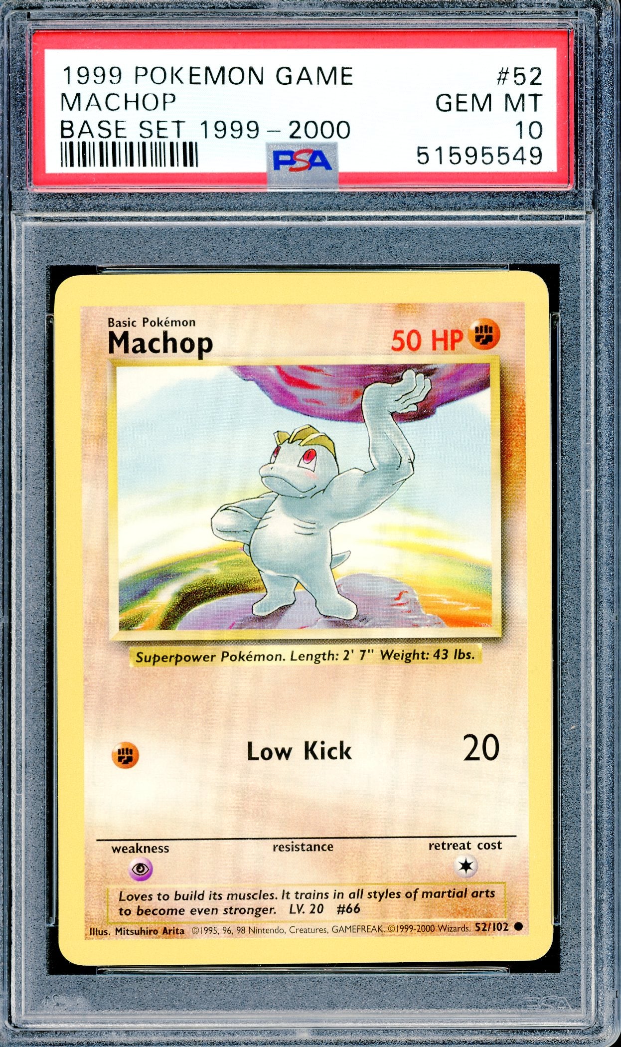 PSA 10 Machop (52/102) [Pokemon Base Set]
